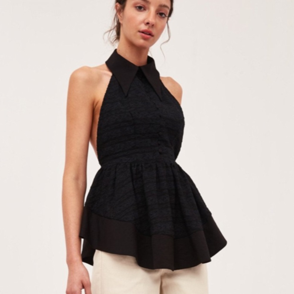 NWT C/MEO Collective Halter top peplum